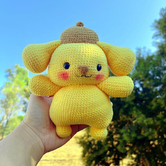 Sanrio Pompompurin Detective Plush | Kawaii Crochet Dog | Amigurumi Yellow Puppy - Picture 11 of 11